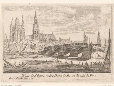 Gezicht op de Notre-Dame in Rouen