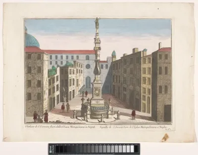 Gezicht op de Obelisco di San Gennaro te Napels