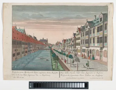 Gezicht op de Oberer Graben te Augsburg