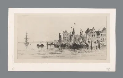 Gezicht op de oever van de Schelde