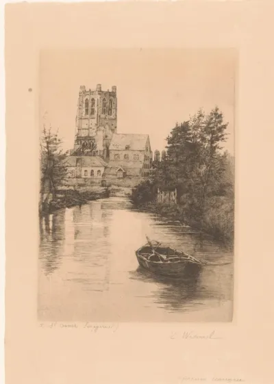 Gezicht op de Onze-Lieve-Vrouwekerk in Saint-Omer