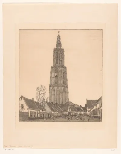 Gezicht op de Onze Lieve Vrouwetoren te Amersfoort