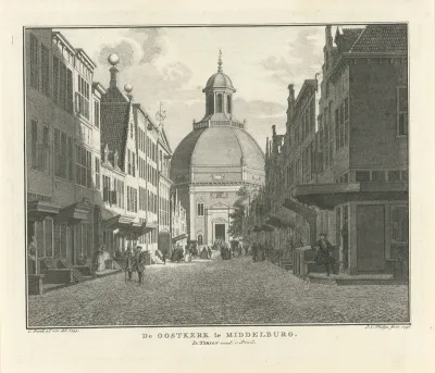 Gezicht op de Oostkerk te Middelburg, 1743