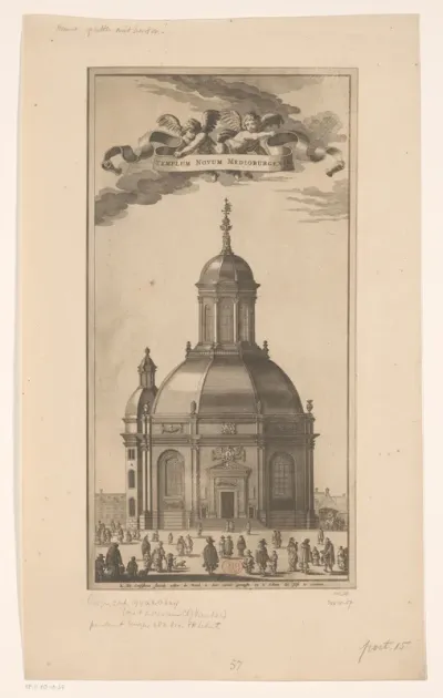 Gezicht op de Oostkerk te Middelburg