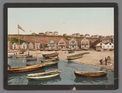 Gezicht op de oostkust van Helgoland