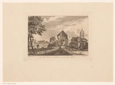 Gezicht op de Oostpoort te Heukelum