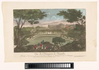 Gezicht op de Orangerie van het Paleis van Versailles