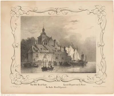 Gezicht op de Oude Hoofdpoort te Rotterdam