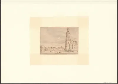 Gezicht op de Oude Kerk te Amsterdam