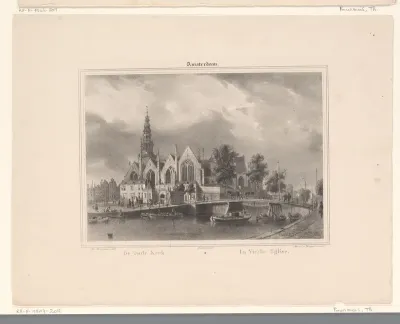 Gezicht op de Oude Kerk te Amsterdam