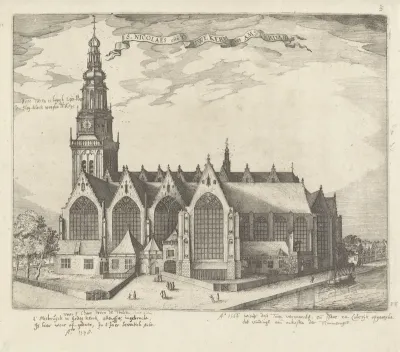 Gezicht op de Oude Kerk te Amsterdam