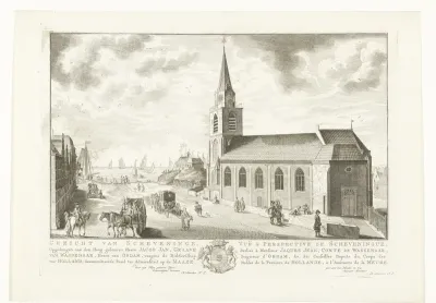 Gezicht op de Oude Kerk te Scheveningen