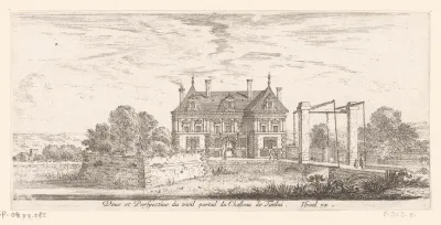 Gezicht op de oude ophaalbrug voor het kasteel van Tanlay
