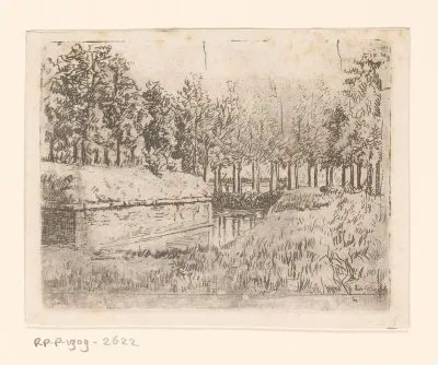 Gezicht op de oude vestingwallen van Antwerpen