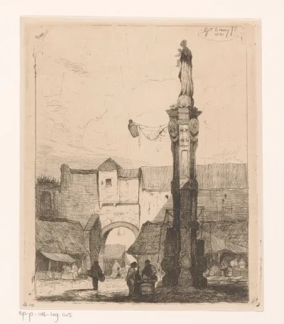 Gezicht op de Oude Vismarkt in Antwerpen