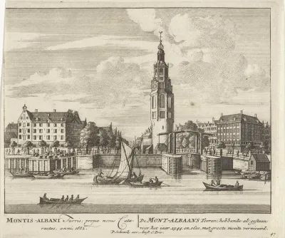 Gezicht op de Oudeschans en de Montelbaanstoren te Amsterdam