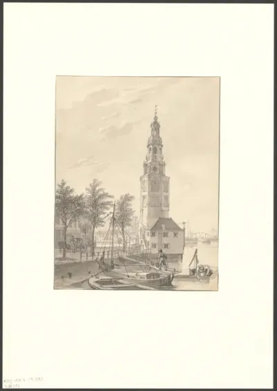 Gezicht op de Oudeschans en de Montelbaanstoren