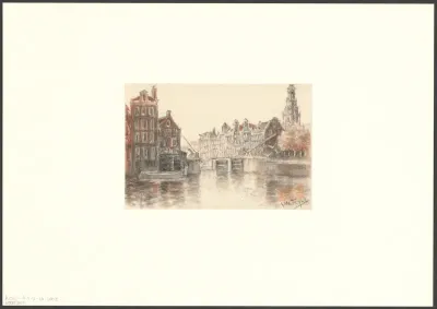 Gezicht op de Oudeschans gezien naar de Sint Antoniesluis en de Zuiderkerkstoren