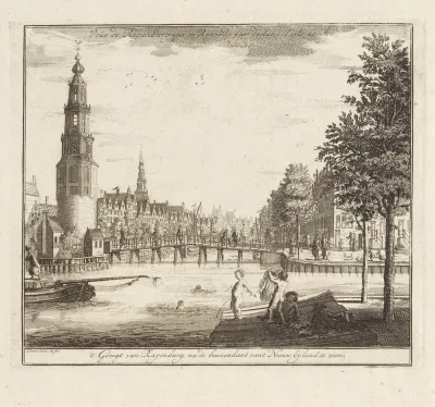 Gezicht op de Oudeschans te Amsterdam