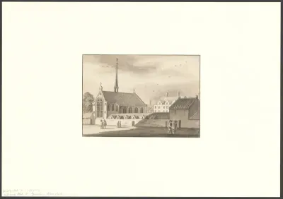 Gezicht op de Oudezijds Achterburgwal gezien naar het Sint Agnietenklooster