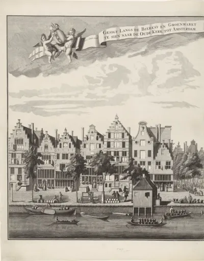 Gezicht op de Oudezijds Voorburgwal te Amsterdam