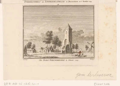 Gezicht op de overblijfsels van Looperskapelle, 1745
