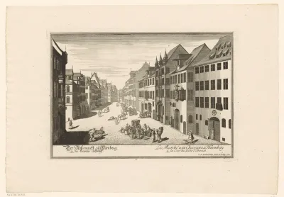Gezicht op de Paardenmarkt in Neurenberg