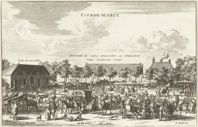 Gezicht op de Paardenmarkt te Delft
