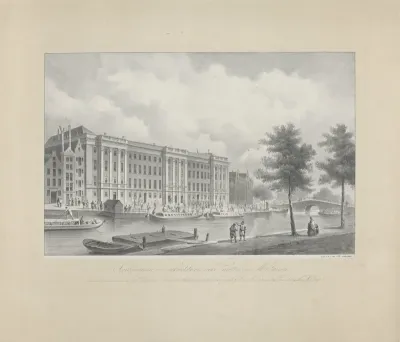 Gezicht op de Paleis van Justitie waarheen de gewonden uit de Tiendaagse Veldtocht worden overgebracht, 1831.