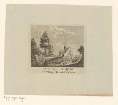 Gezicht op de parochiekerk van Leeuwergem
