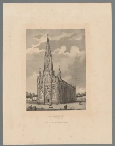 Gezicht op de Pfarr-Kirche in München