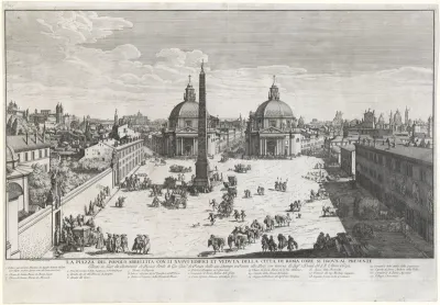 Gezicht op de Piazza del Popolo te Rome