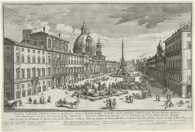 Gezicht op de Piazza Navona te Rome