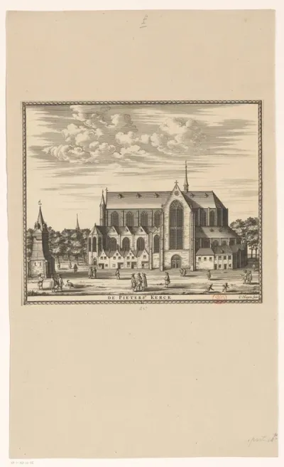 Gezicht op de Pieterskerk te Leiden
