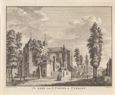 Gezicht op de Pieterskerk te Utrecht