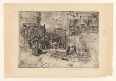 Gezicht op de Place Pigalle in Parijs
