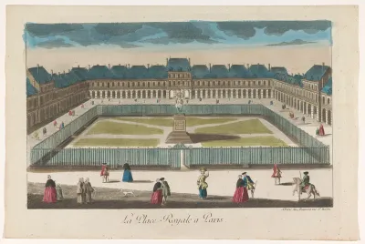 Gezicht op de Place Royale te Parijs