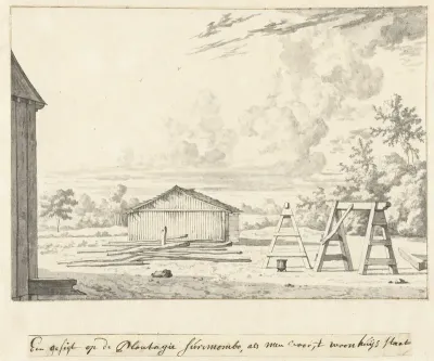 Gezicht op de plantage Surimombo