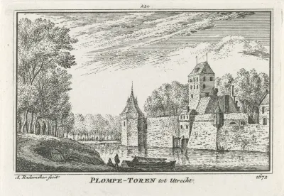 Gezicht op de Plompetoren te Utrecht, 1672