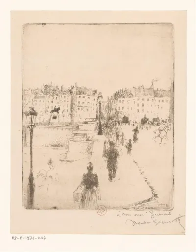 Gezicht op de Pont Neuf in Parijs