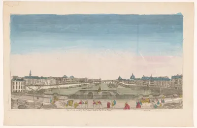 Gezicht op de Pont Neuf over de rivier de Seine te Parijs, gezien richting de Pont Royal