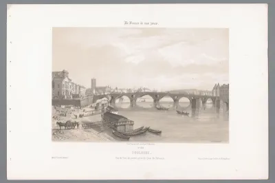 Gezicht op de Pont Neuf te Toulouse
