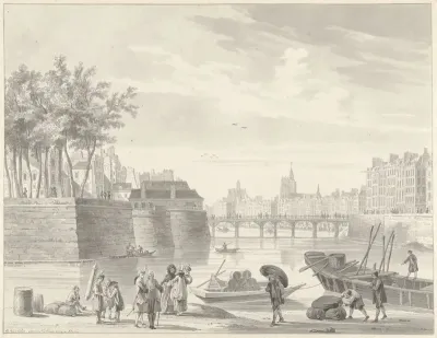 Gezicht op de Pont Rouge, Parijs
