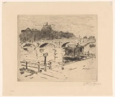 Gezicht op de Pont Royal in Parijs