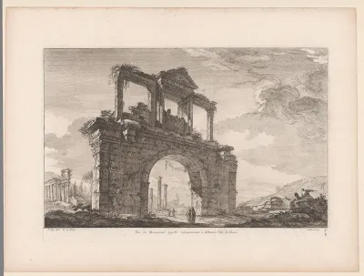 Gezicht op de Poort van Hadrianus