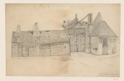 Gezicht op de poort van kasteel Radboud in Medemblik