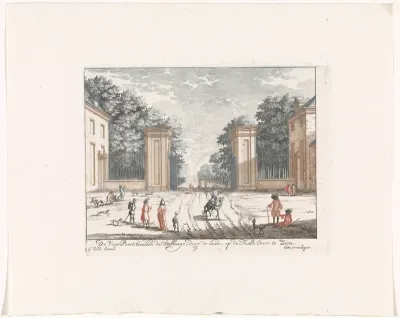 Gezicht op de poort van Paleis Soestdijk