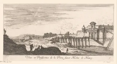 Gezicht op de poort van Sint Nicolaas in Nancy