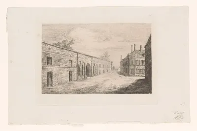 Gezicht op de Porte d'Havré te Mons