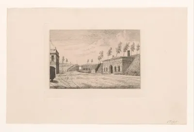 Gezicht op de Porte du Rivage